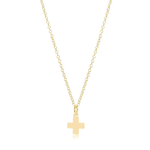 16" necklace gold - signature cross - gold charm by enewton