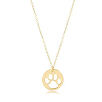 16" necklace gold - paw print by enewton