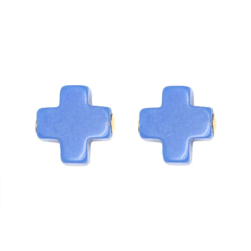 signature cross studs - cobalt by enewton
