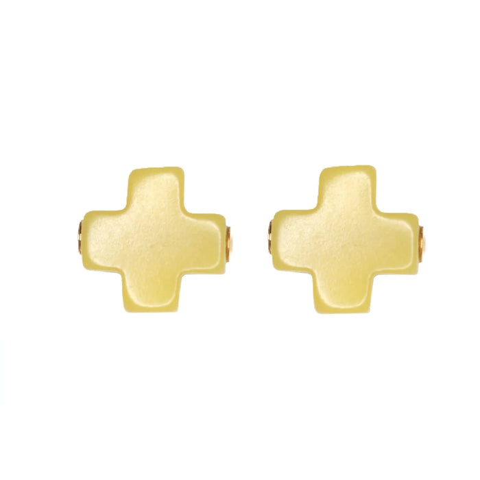 signature cross studs - canary by enewton