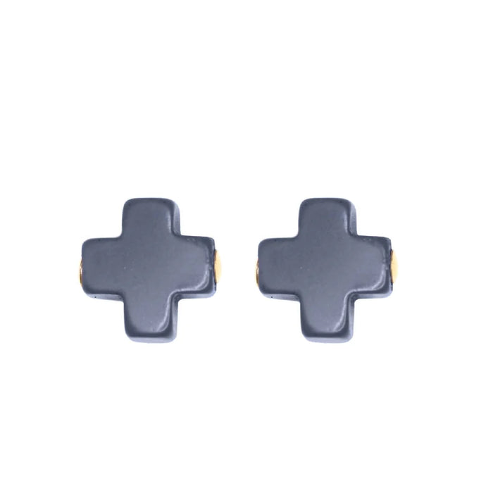 signature cross studs - navy by enewton