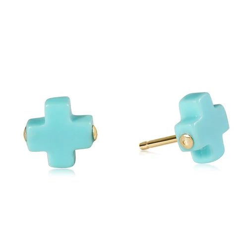 signature cross studs - turquoise by enewton