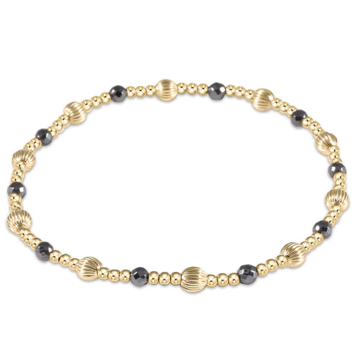 dignity sincerity pattern 4mm bead bracelet - hematite by enewton