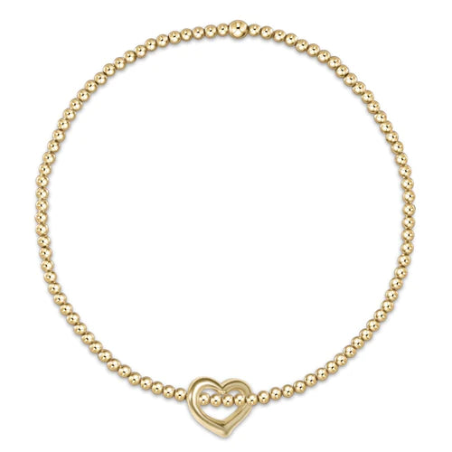 classic gold 2mm bracelet - love small gold charm by enewton
