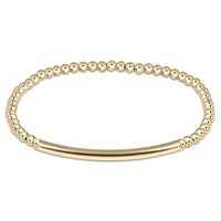 classic gold 3mm bead bracelet - bliss bar smooth gold by enewton