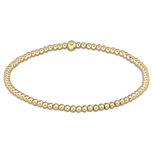 initial classic gold 2mm bead bracelet - respect small gold disc by enewton