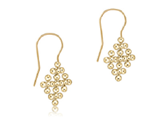 classic beaded signature cross encompass gold drop earrings by enewton