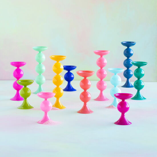 Sugar Plum Pillar Candle Holder, 12 Colors