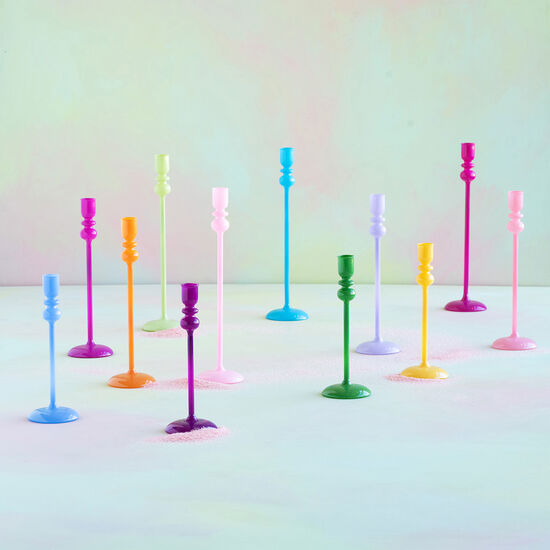 Sugar Plum Taper Candle Holder, 12 Colors