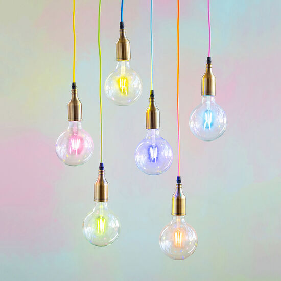 Color Filament Ball Bulb By Glitterville