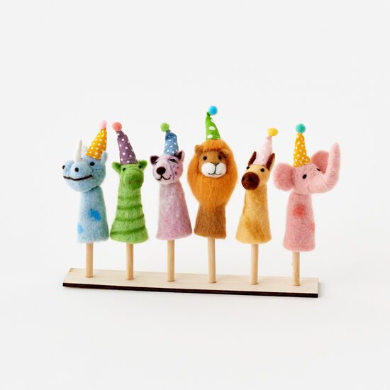 Party Animal Finger Puppet, 6 Styles, Wool
