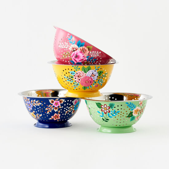Hand Painted Floral Colander