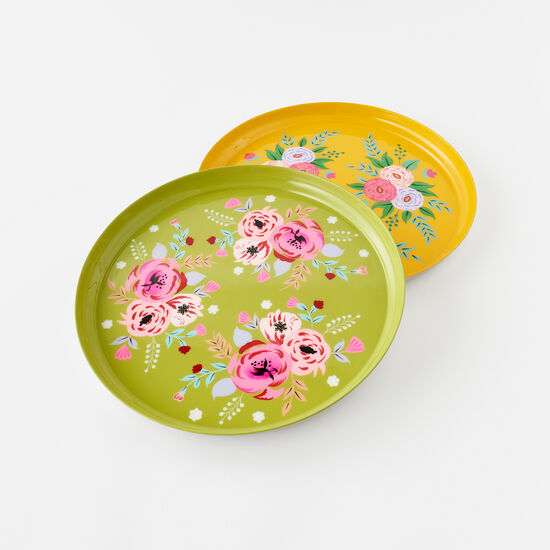 Hand Painted Floral Tray - 2 Colors