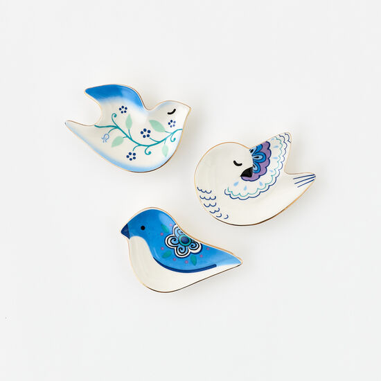 Blue & White Bird Dish, 3 Styles