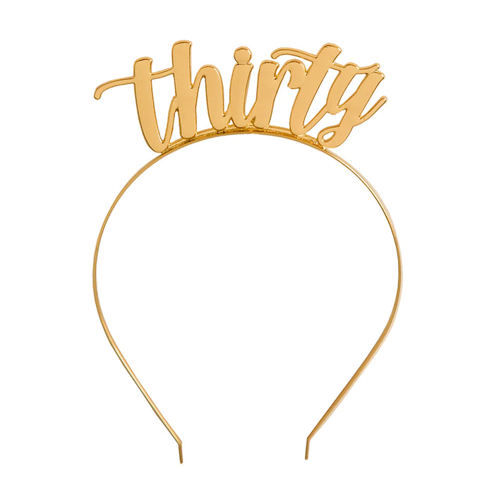 "Thirty" Metal Headband - Gold