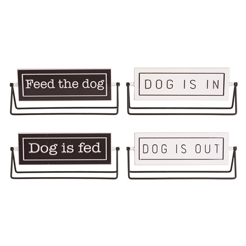 Metal Reversible Dog Sign