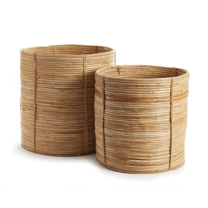 CANE RATTAN ROUND TREE BASKETS, SET OF 2 BY NAPA HOME & GARDEN