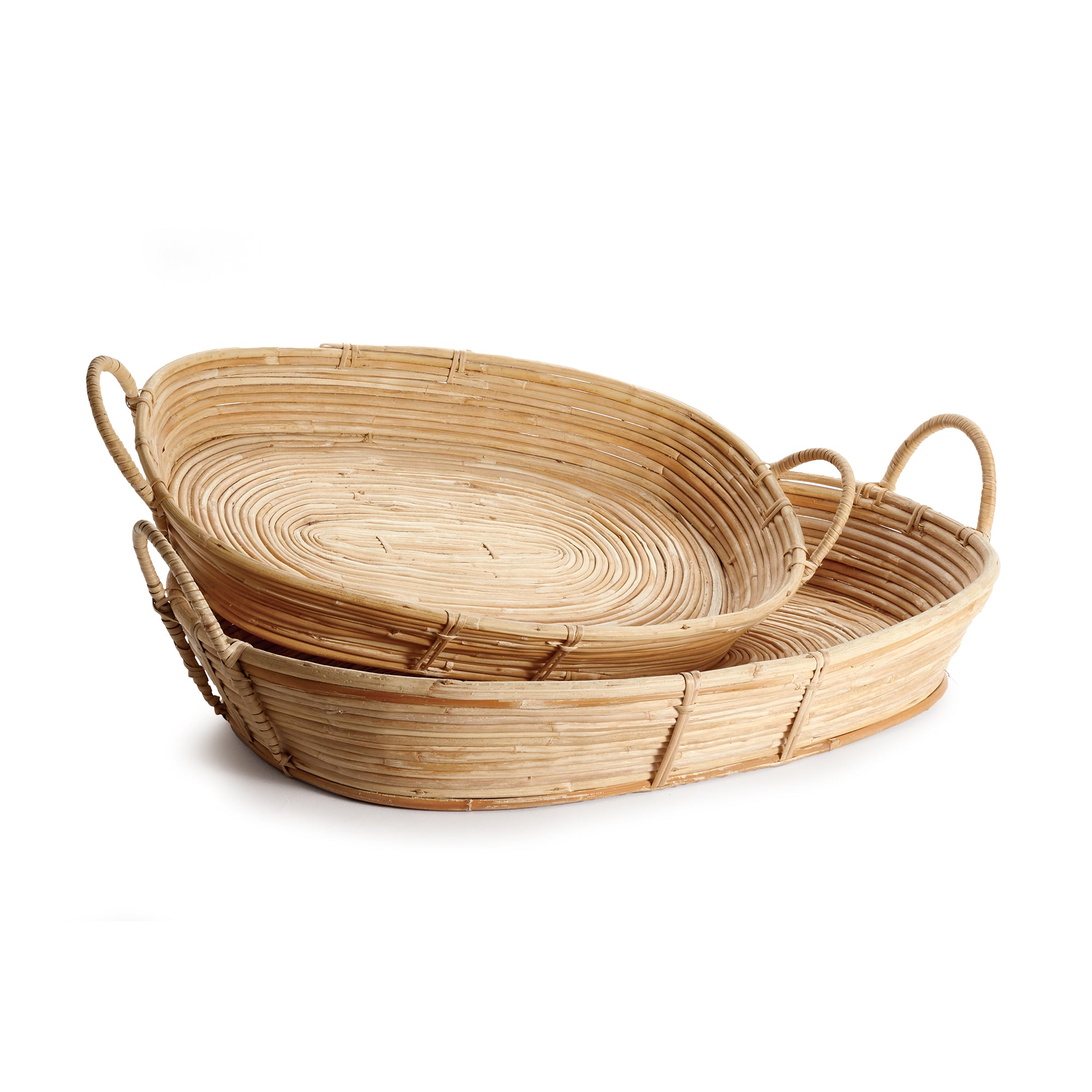 CANE RATTAN TRAYS WITH HANDLES, SET OF 2 BY NAPA HOME & GARDEN - A. Dodson's