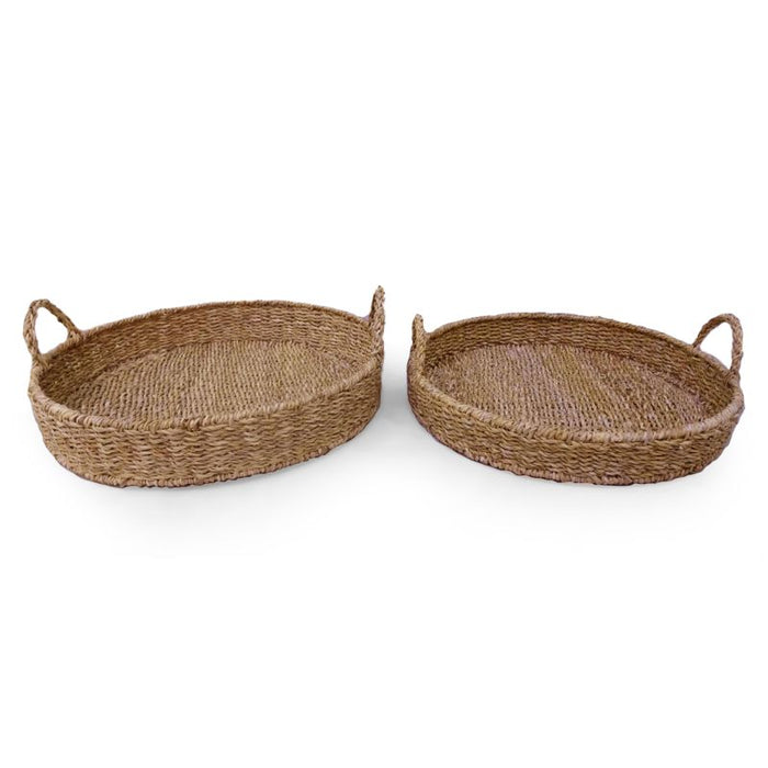 SEAGRASS ROUND TRAYS, SET OF 2 BY NAPA HOME & GARDEN