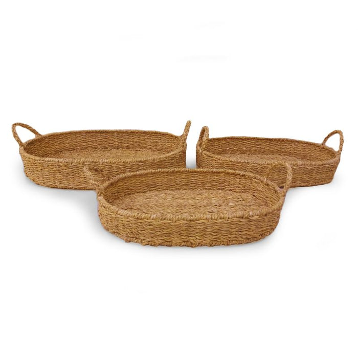 SEAGRASS OVAL TRAYS, SET OF 3 BY NAPA HOME & GARDEN