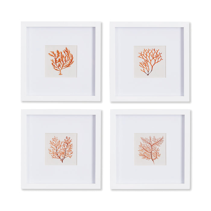 BRANCH CORAL PETITE PRINTS, SET OF 4 BY NAPA HOME & GARDEN