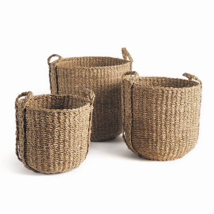SEAGRASS ROUND DRUM BASKETS, SET OF 3 BY NAPA HOME & GARDEN
