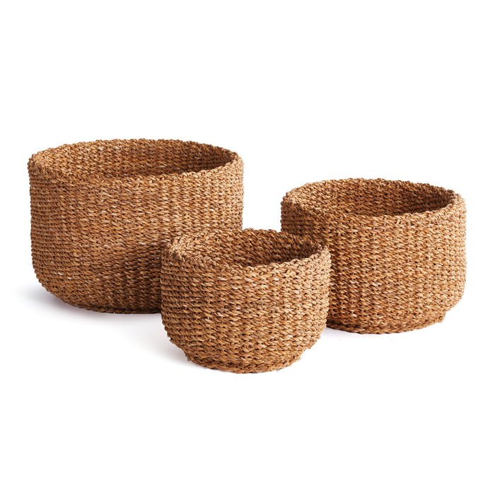 SEAGRASS CYLINDRICAL BASKETS, SET OF 3 BY NAPA HOME & GARDEN