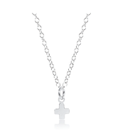 16" necklace sterling - signature cross - small sterling charm by enewton