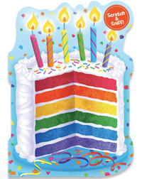 SCRATCH AND SNIFF - RAINBOW CAKE CARD