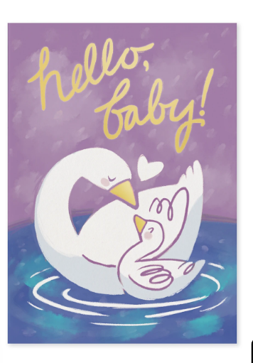 BABY SWAN FOIL CARD