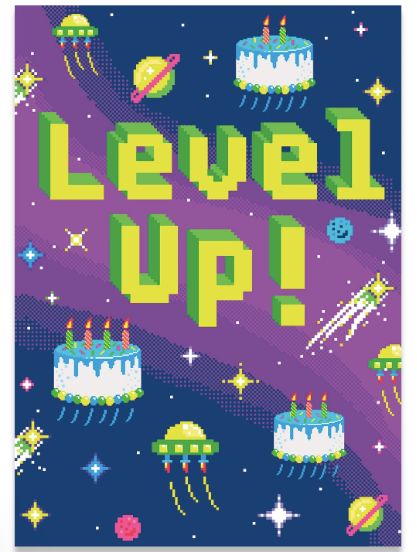 NEON LEVEL UP CARD