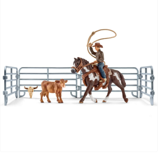 TEAM ROPING WITH COWBOY BY SCHLEICH
