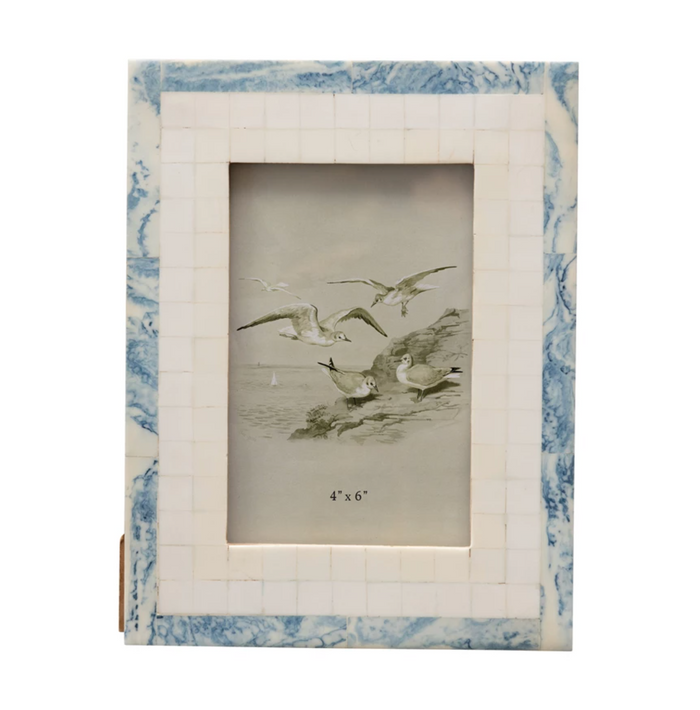 Blue & Ivory Resin Photo Frame