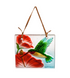 4.5" Handpainted Embossed Glass Floral Botanicals Suncatcher