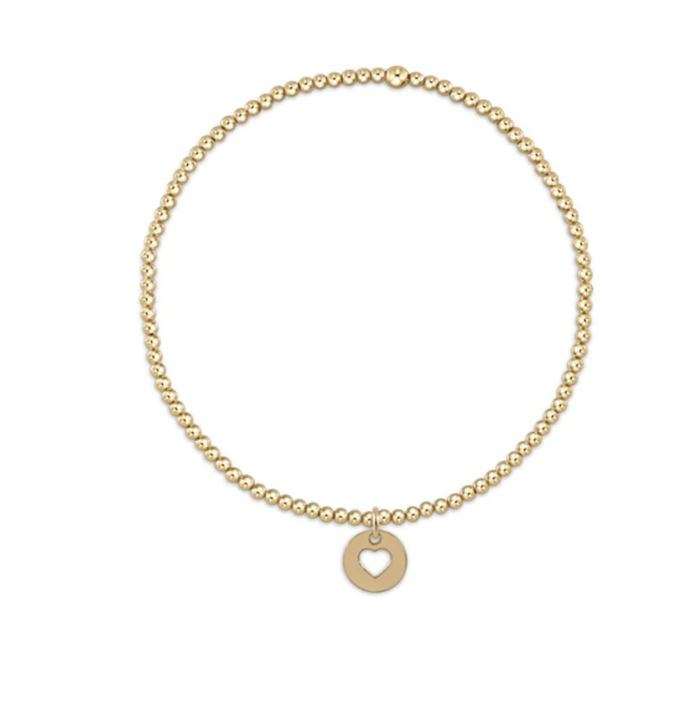 classic gold 2mm bracelet - love small gold disc by enewton