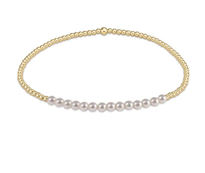 gold bliss 2mm bead bracelet - pearl by enewton