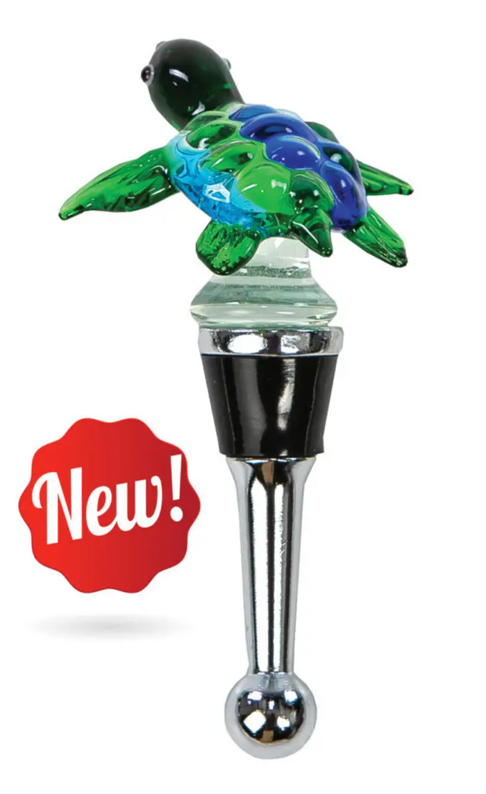 Glass Bottle Stopper - Sea Turtle