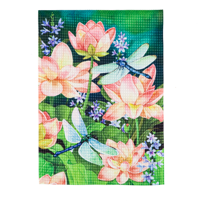 Lotus Lake Garden Waffle Flag
