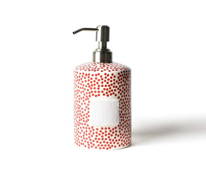 HAPPY EVERYTHING RED SMALL DOT MINI CYLINDER SOAP PUMP