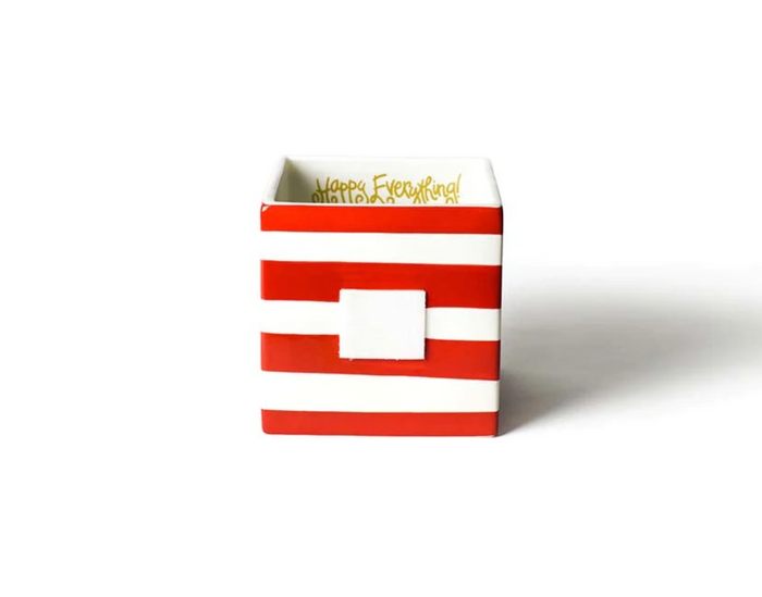 HAPPY EVERYTHING RED STRIPE MINI NESTING CUBE MEDIUM