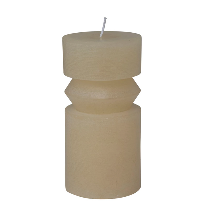 Unscented Totem Pillar Candle 6" Cream