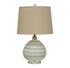 Art Glass Table Lamp with Linen Shade - A. Dodson's