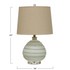 Art Glass Table Lamp with Linen Shade - A. Dodson's