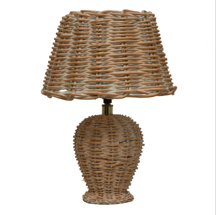 Hand-Woven Rattan Table Lamp
