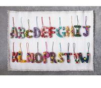 Wool Felt Embroidered Alphabet Ornament, 20 Styles