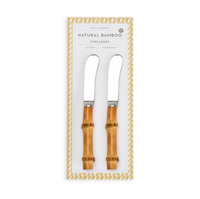 Set of 2 Natural Bamboo Handle Spreaders