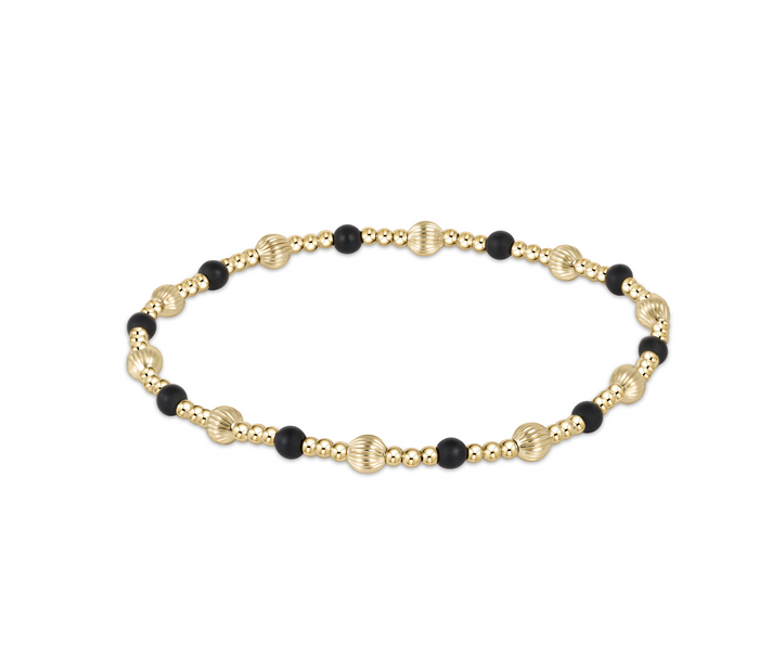 dignity sincerity pattern 4mm bead bracelet - matte onyx by enewton