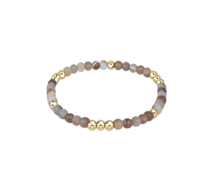 worthy pattern 4mm bead bracelet - matte botswana agate by enewton