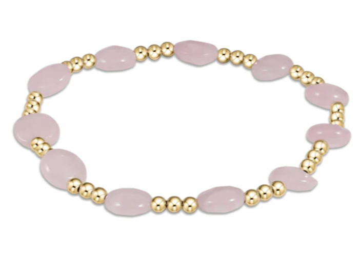 admire gold 3mm bead bracelet - rose quartz by enewton