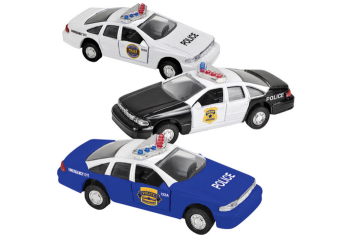 4.5" DIECAST PULL BACK POLICE CAR